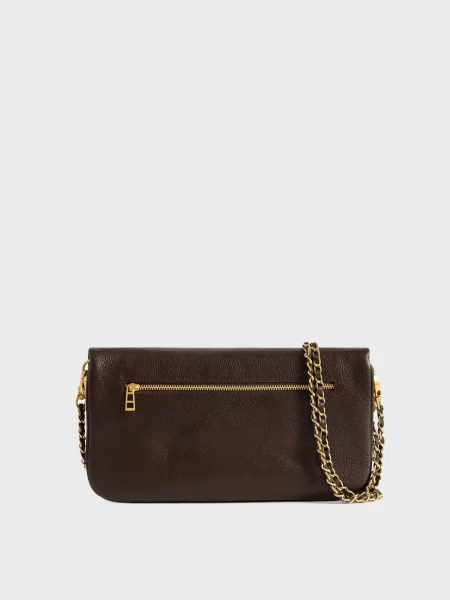 Шкіряний клатч Zadig&voltaire коричневий
