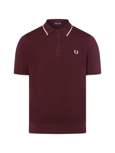 Fred Perry koszula z dzianiny Mężczyźni jednolity S czerwony