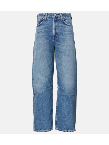 Traperice Citizens Of Humanity visoki struk ošišan plava