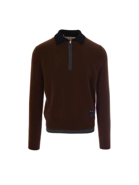 Sweter Marni z kaszmiru brązowy