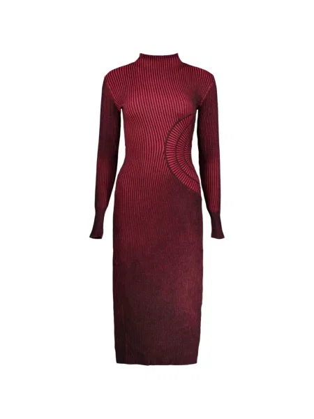 Rochie midi Desigual tricotate cu imagine roșu