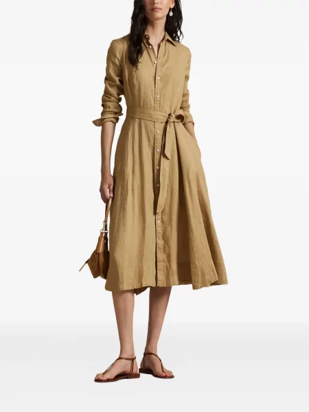 Rochie tip cămașă Polo Ralph Lauren de costum de cristal gri