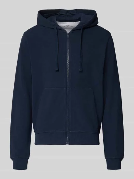 Bluza rozpinana o kroju relaxed fit z czystej bawełny S.oliver Red Label granatowa