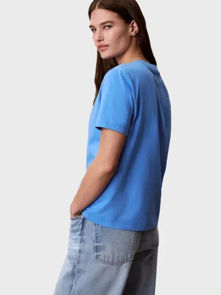 Класична футболка Calvin Klein Jeans з лого блакитна