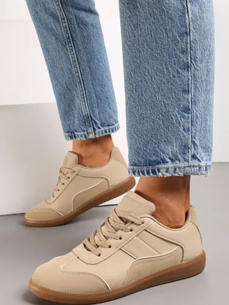 Sneakers închis cu cusături decorative Redala bej