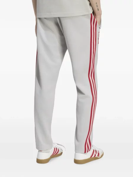 Ριγέ τρέξιμο παντελόνι Adidas με κέντημα γκρι