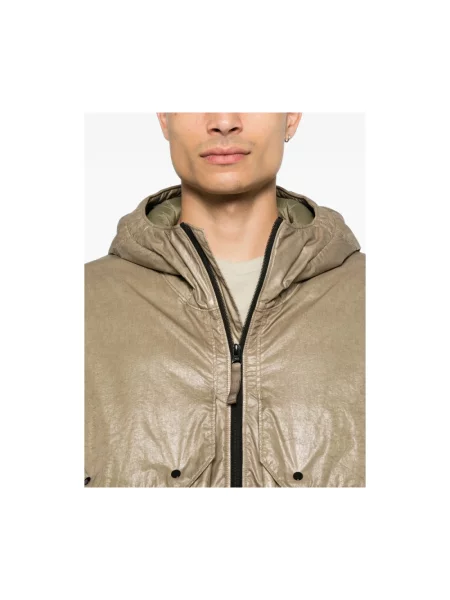 Kurtka Stone Island z kapturem z kamieniami zielona