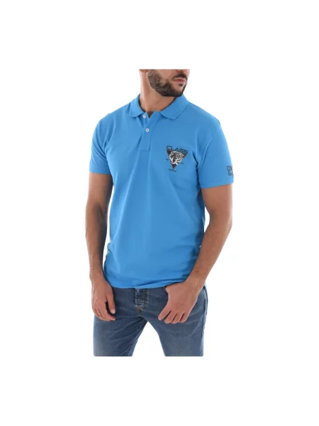 Koszulka polo Just Cavalli z logo niebieska