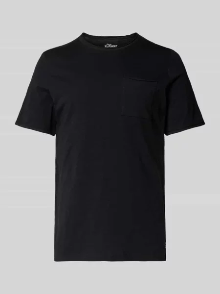 T-shirt o kroju regular fit z czystej bawełny S.oliver Red Label czarna