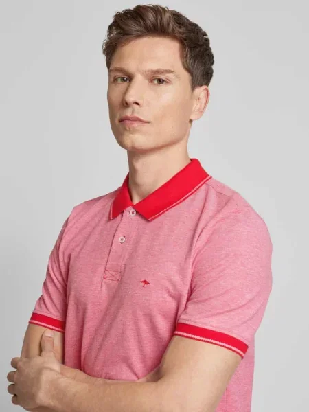 Koszulka polo o kroju regular fit z wyhaftowanym logo Fynch-hatton czerwone