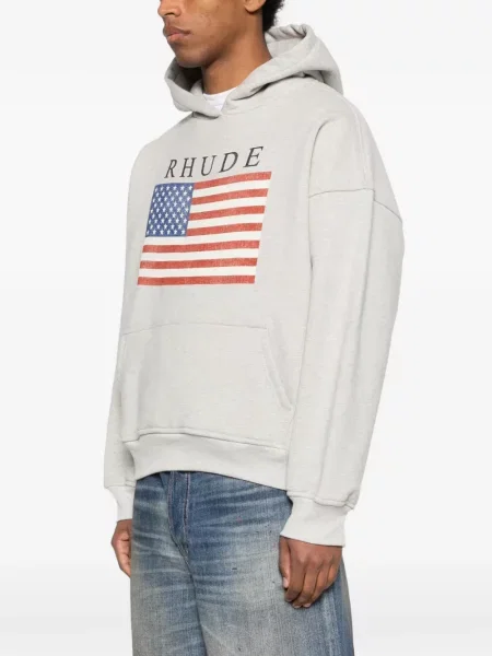 Hanorac cu glugă Rhude cu imagine gri