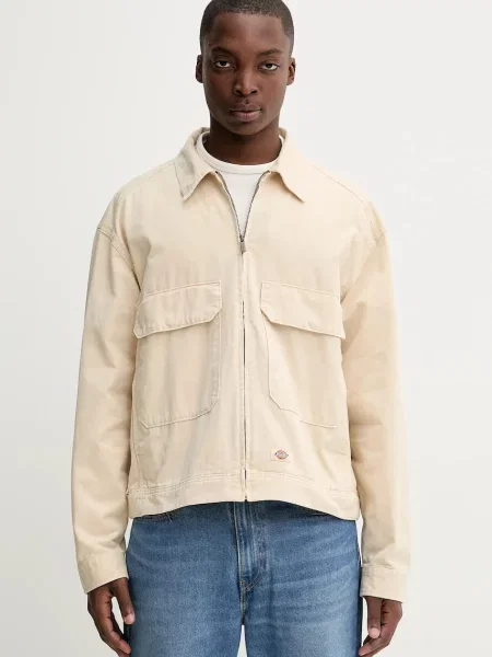 Džínová bunda Dickies přechodná oversize béžová