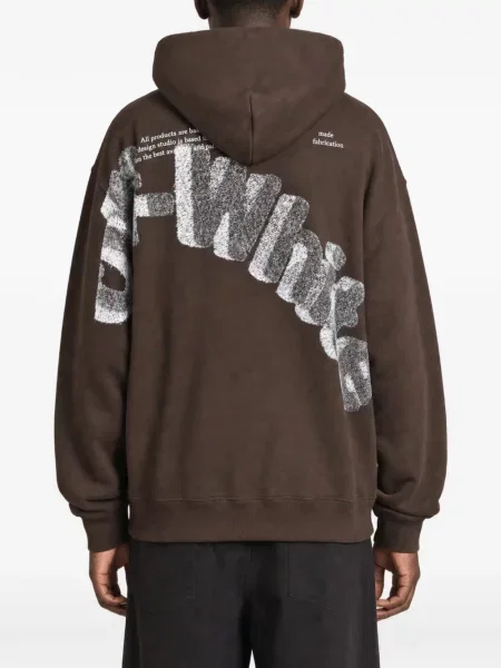 Hanorac cu glugă Off-white cu autograf alb