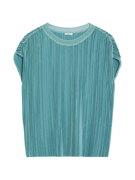 Top Joseph plisat albastru