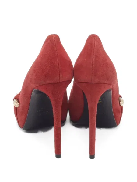 Pantofi cu toc Loriblu din piele de căprioară cu platformă roșu