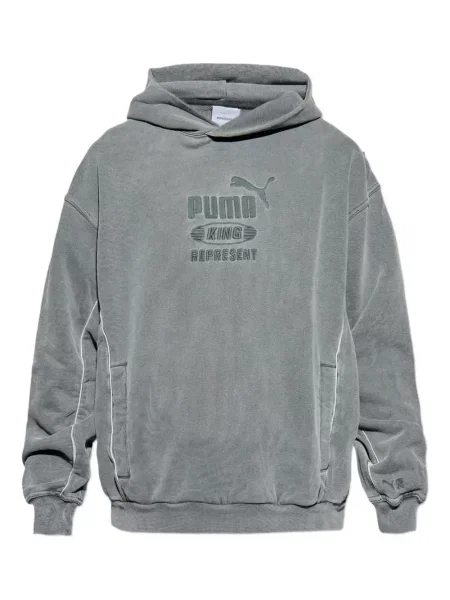 Pulover Puma cu broderie cu glugă gri