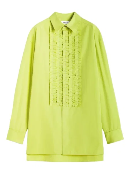 Риза Lanvin с волани жълто