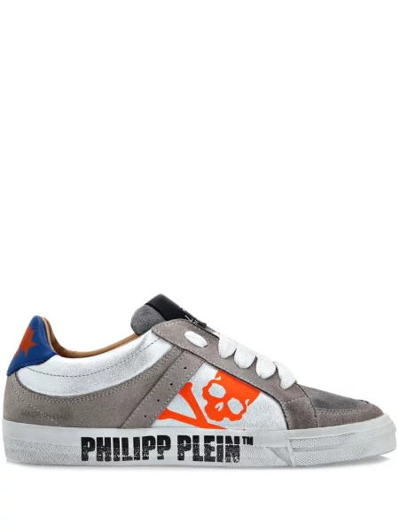 Sneakerși Philipp Plein din piele gri