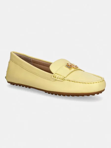 Lauren Ralph Lauren mocasini pentru femei din piele Barnsbury galben