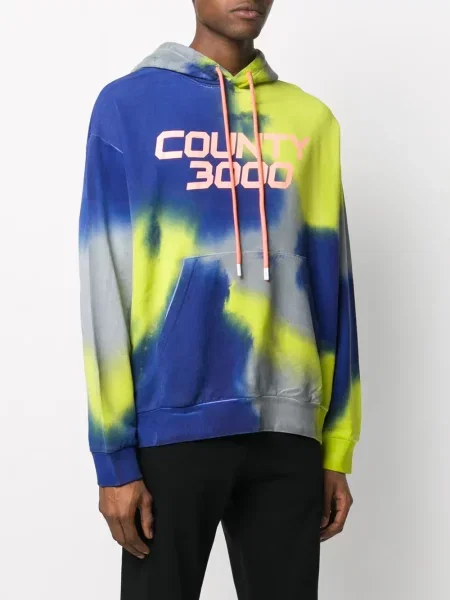 Вратовръзка Marcelo Burlon County Of Milan с качулка с tie-dye ефект връзки жълто