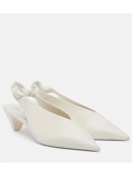 Pantofi cu toc Loewe din piele slingback alb