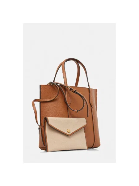 Tory Burch torebka skórzana Perry brązowy