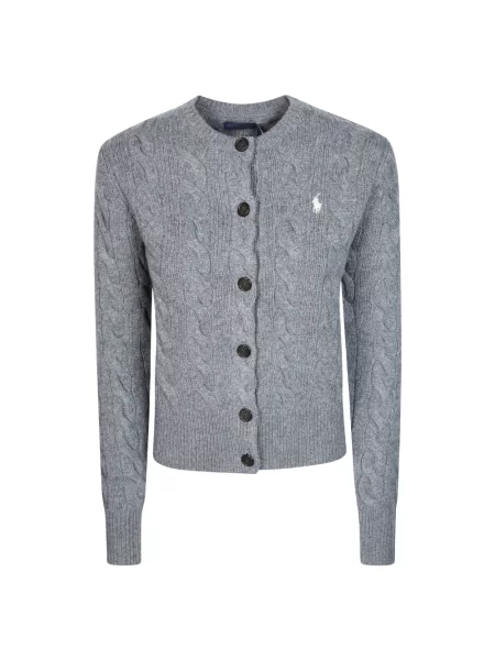 Kardigan Polo Ralph Lauren z kaszmiru szary