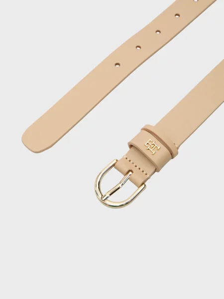 Шкіряний ремінь Tommy Hilfiger бежевий