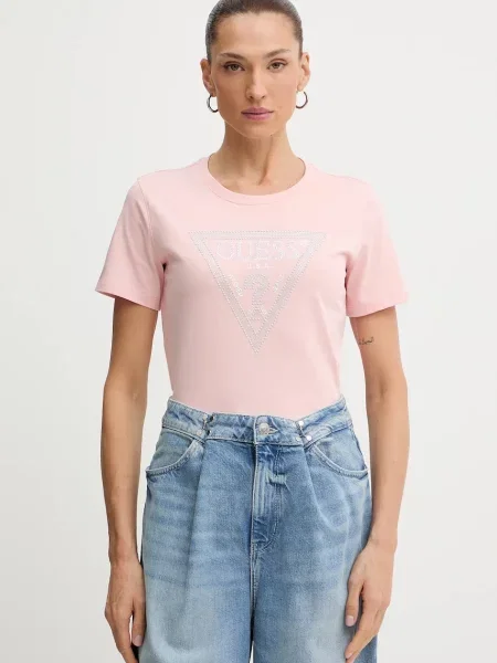 Тениска Guess розово