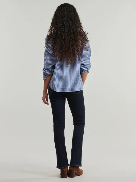 Állógalléros denim ruha Pepe Jeans kék