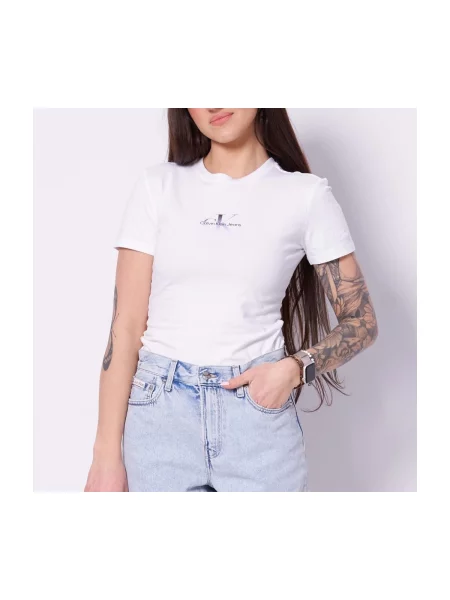 Calvin Klein Jeans Tričko čierna biela