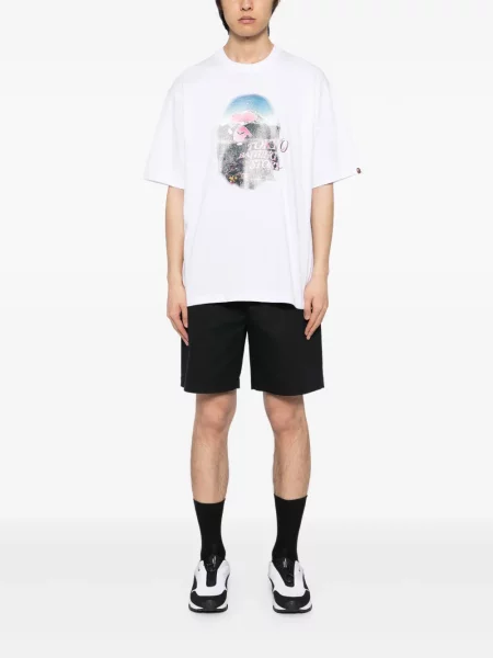 Tricou A Bathing Ape® cu imagine alb