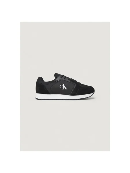 Calvin Klein Jeans Sneakersy Retro Runner Sock Lace Up Ny-Su Čierna biela