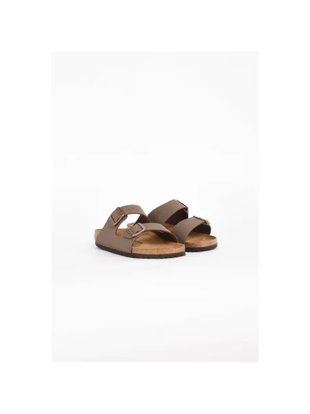 Klapki Birkenstock zamszowe brązowe
