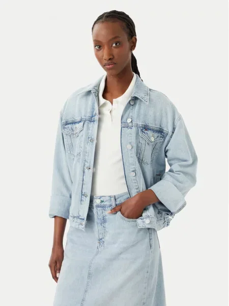 Tommy Jeans Kurtka jeansowa niebieski