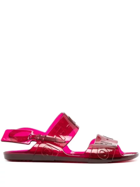 Sandale Off-white slingback cu autograf alb