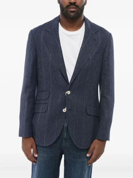 Laneni blejzer Brunello Cucinelli plava