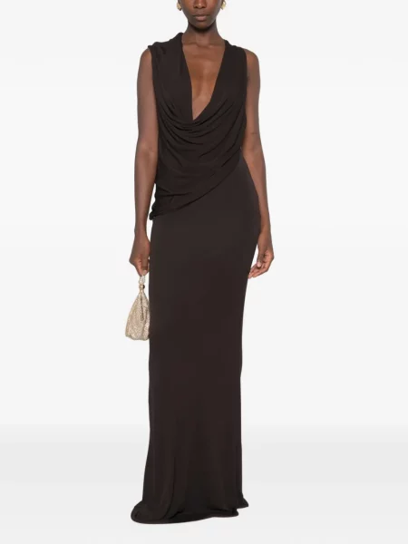 Rochie maxi Tom Ford drapată maro