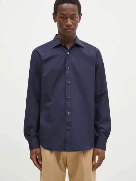 Paul Smith cămașă din bărbați bleumarin cu guler clasic slim