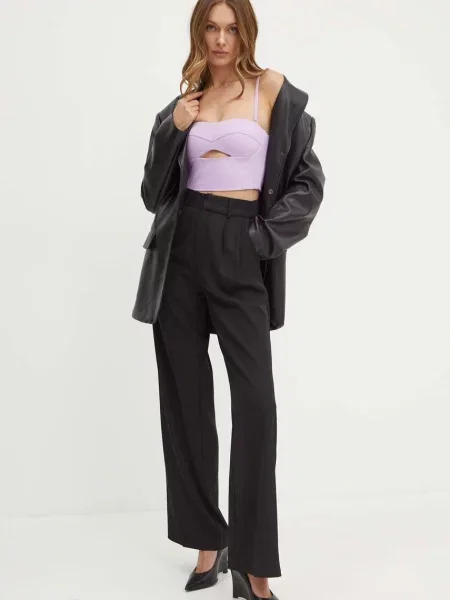 Однотонна блуза Patrizia Pepe фіолетова