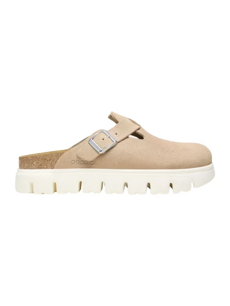 Klapki Birkenstock skórzane beżowe