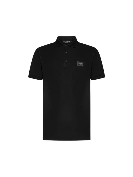 Koszulka polo Dolce And Gabbana z logo czarna