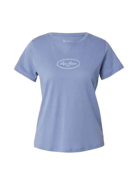 Pepe Jeans Tricou albastru porumbel alb