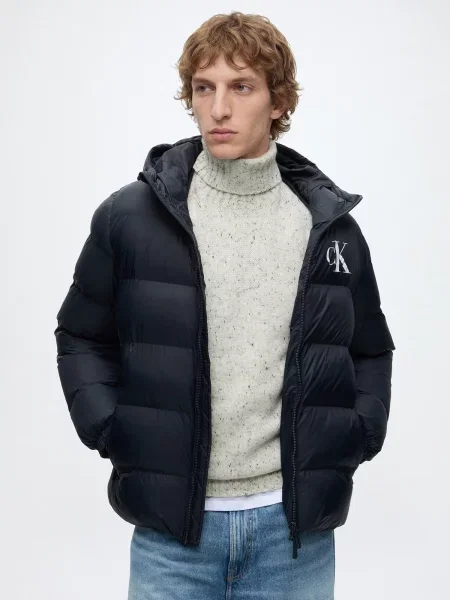 Calvin Klein Jeans Prechodná bunda námornícka modrá biela