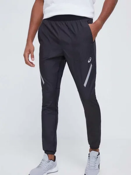 Asics pantaloni de alergare cu imprimeu negru