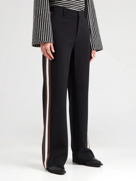 Monari Pantaloni maro / negru alb