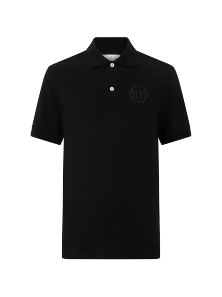Tricou polo Philipp Plein cu broderie negru