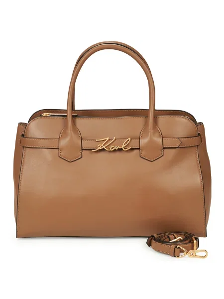 Karl Lagerfeld De piele geantă shopper K/SIGNATURE maro