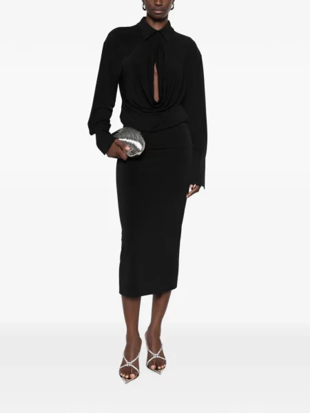 Rochie midi The Andamane drapată negru