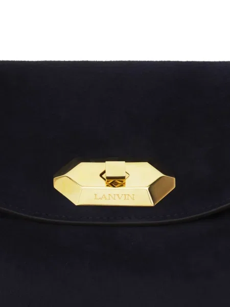Geantă Lanvin din piele de căprioară albastru